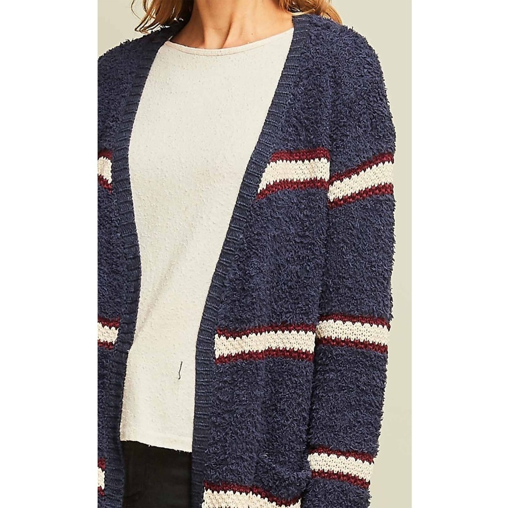 ✿❀ Navy Stripe Terrycloth Cardi ❀✿ - Picture 5 of 6